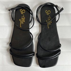Black strap up sandal